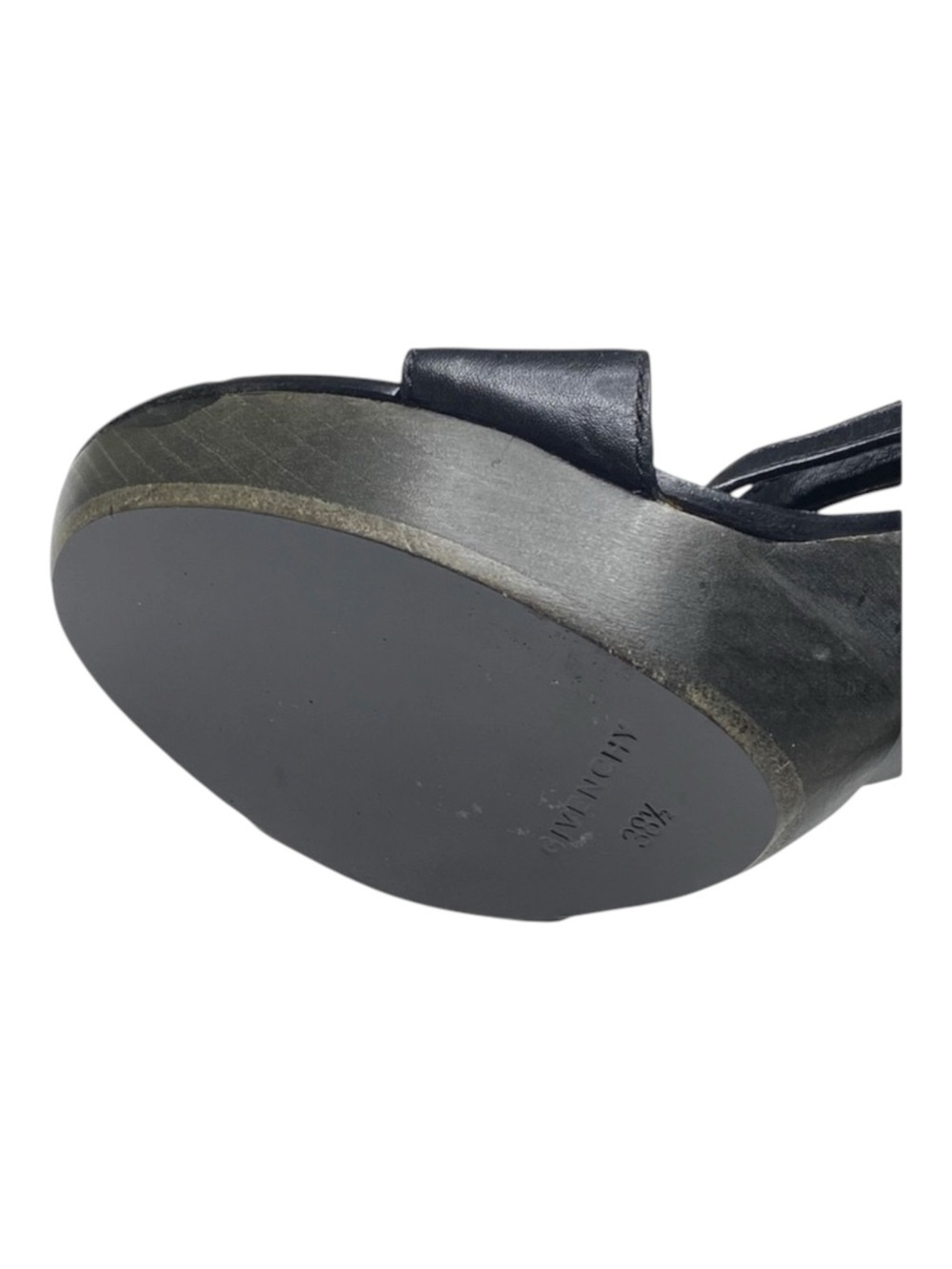 new Givenchy ༄ Cross Strap Wood Platform Sandals ༄ Black Leather ༄ 38.5 EU 8M ༄ - Picture 11 of 16
